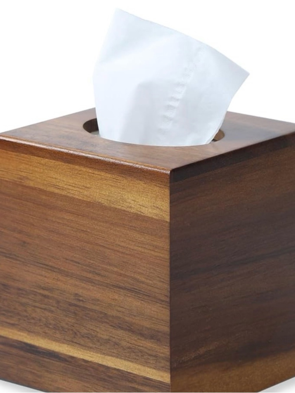 Kolwoven Acacia Wood Grain Tissue Box Cover - Brown